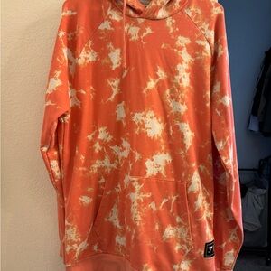 Gymshark Orange and White Tie-Dye Sweater